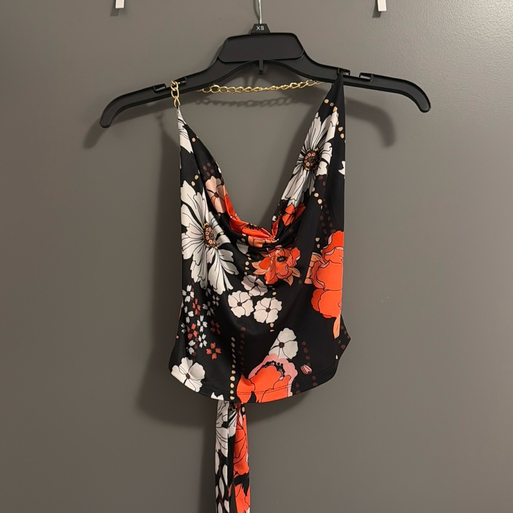 Retro flower backless chain tank